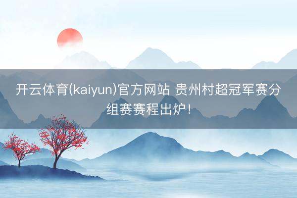 开云体育(kaiyun)官方网站 贵州村超冠军赛分组赛赛程出炉！