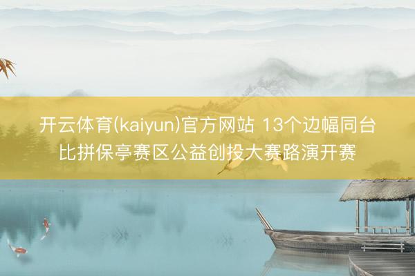 开云体育(kaiyun)官方网站 13个边幅同台比拼保亭赛区公益创投大赛路演开赛