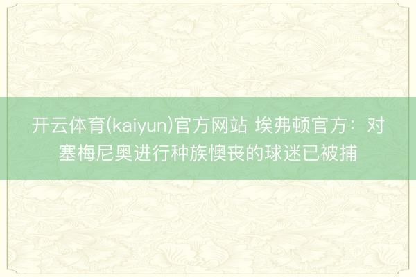 开云体育(kaiyun)官方网站 埃弗顿官方：对塞梅尼奥进行种族懊丧的球迷已被捕