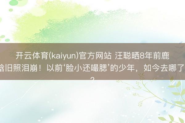开云体育(kaiyun)官方网站 汪聪晒8年前鹿晗旧照泪崩！以前‘脸小还嘬腮’的少年，如今去哪了？