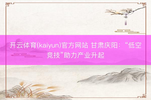 开云体育(kaiyun)官方网站 甘肃庆阳：“低空竞技”助力产业升起